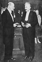 Max Planck presents Albert Einstein with the Max-Planck medal, Berlin June 28, 1929